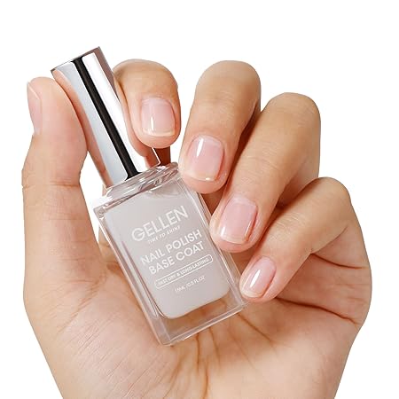 GELLEN Clear Nail Polish Base Coat Sheer Milky White, Calcium-Formula Regular Nail Polish Strengthens Nails, Enhances Nails Natural Look, Quick Air Dry, TPO & Hema Free, Non-toxic